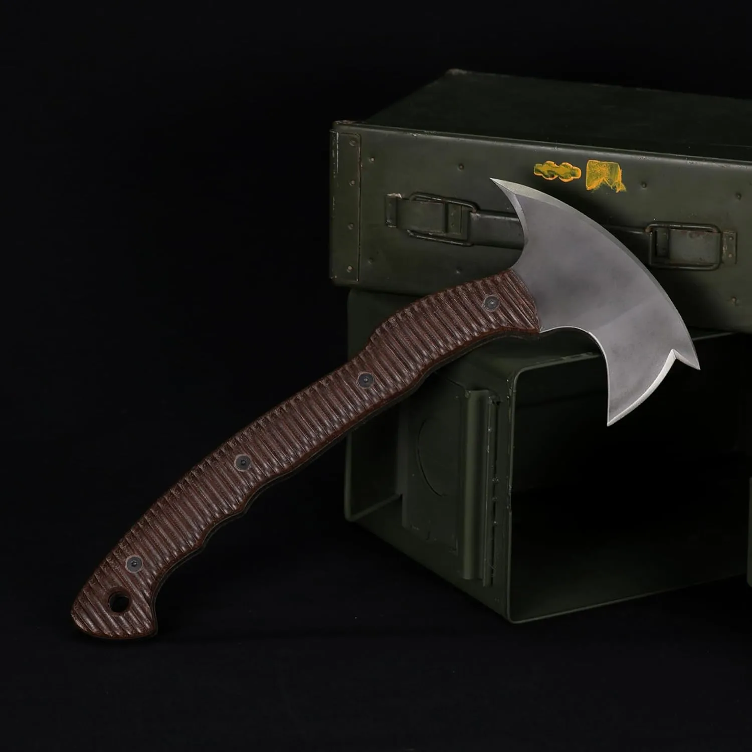 Tomahawk Axe - Handmade Tactical Tomahawk Hatchet - Full Tang Combat Axe for Military Camping and Outdoor Activities (Three Spikes with Kydex Case)