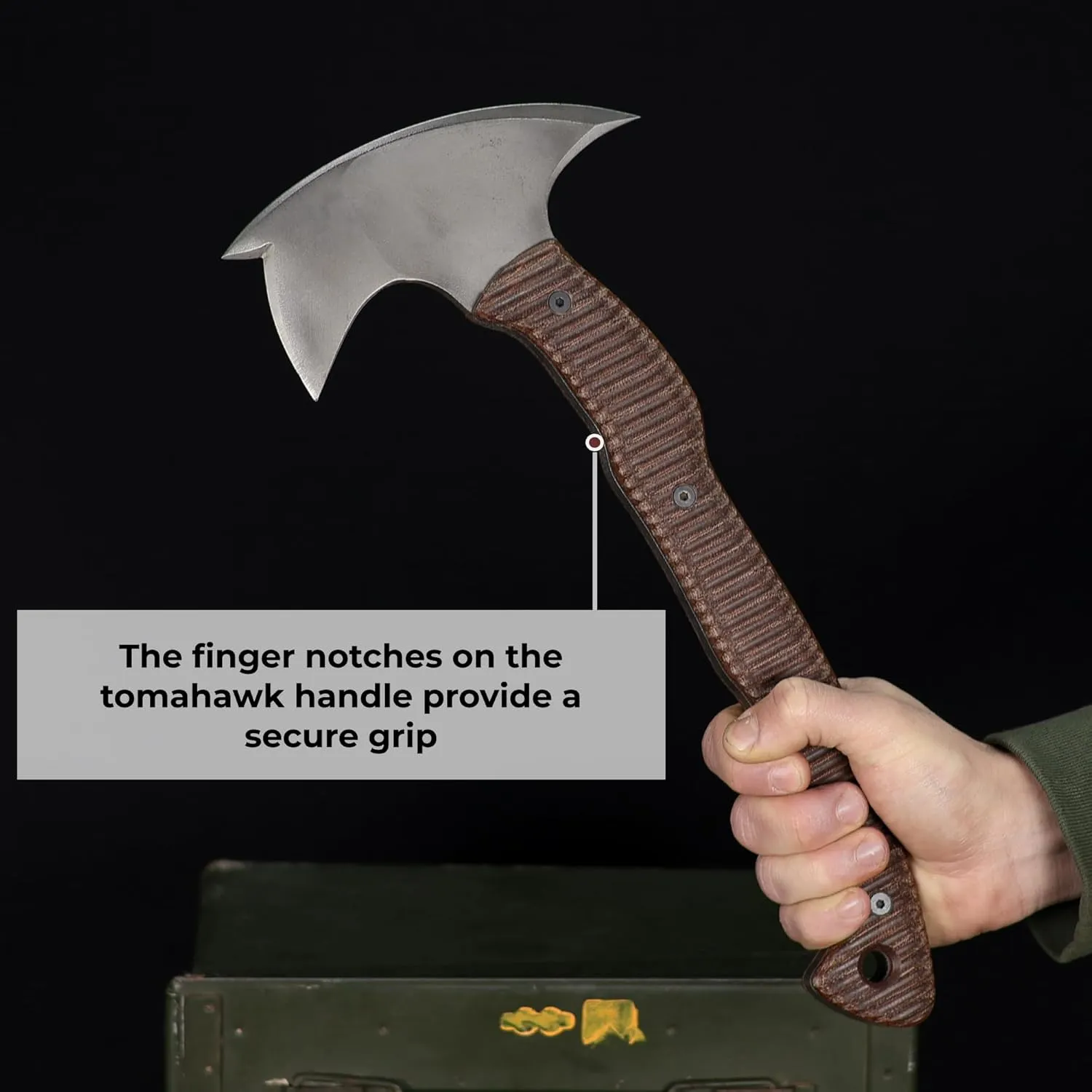 Tomahawk Axe - Handmade Tactical Tomahawk Hatchet - Full Tang Combat Axe for Military Camping and Outdoor Activities (Three Spikes with Kydex Case)