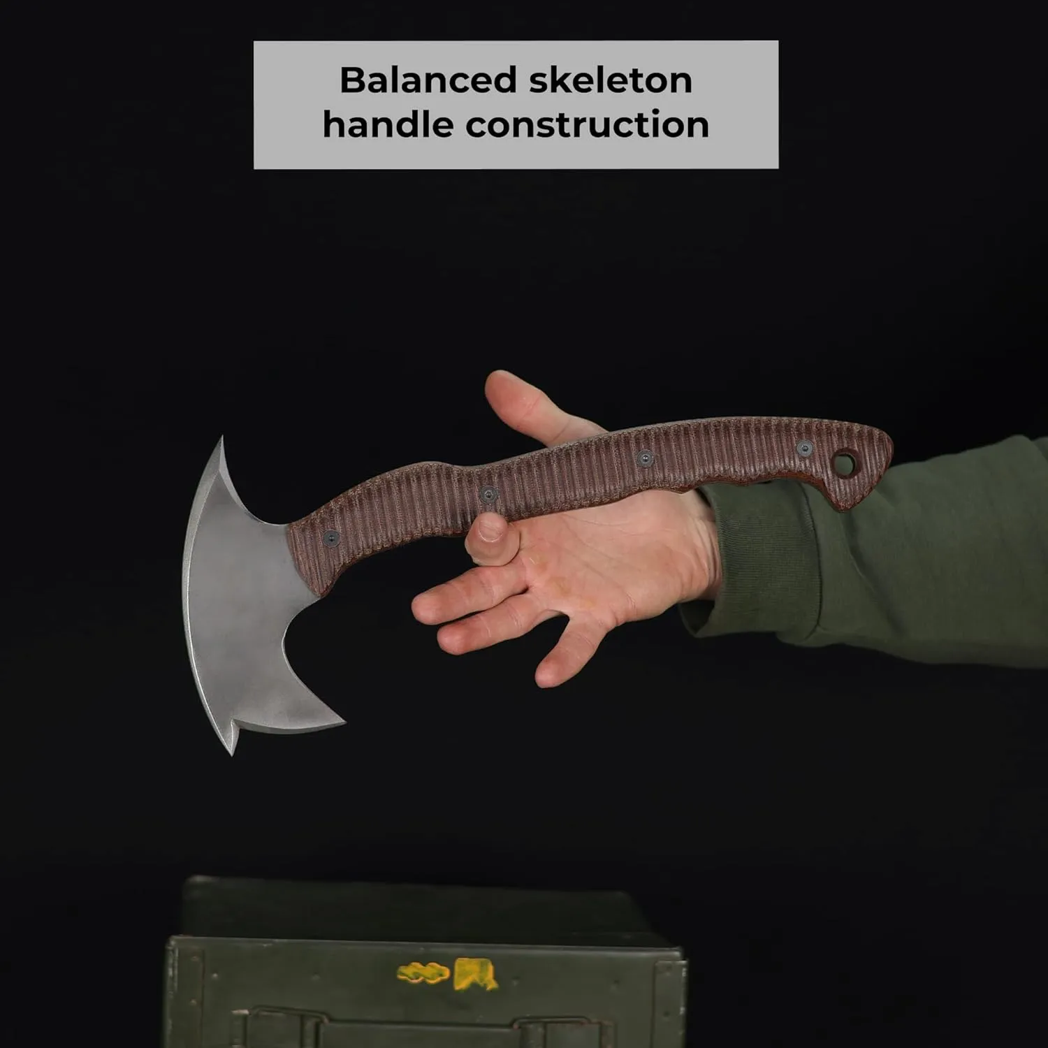 Tomahawk Axe - Handmade Tactical Tomahawk Hatchet - Full Tang Combat Axe for Military Camping and Outdoor Activities (Three Spikes with Kydex Case)
