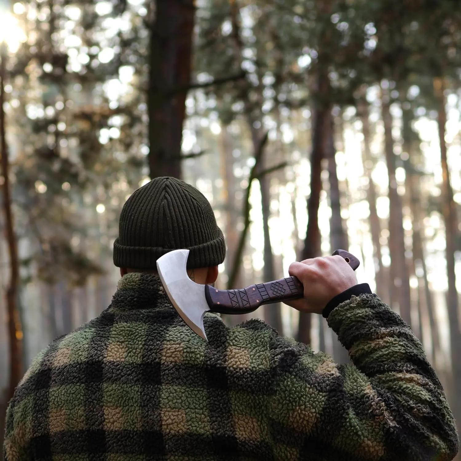 Tomahawk Axe - Handmade Tactical Tomahawk Hatchet - Full Tang Combat Axe for Military Camping and Outdoor Activities