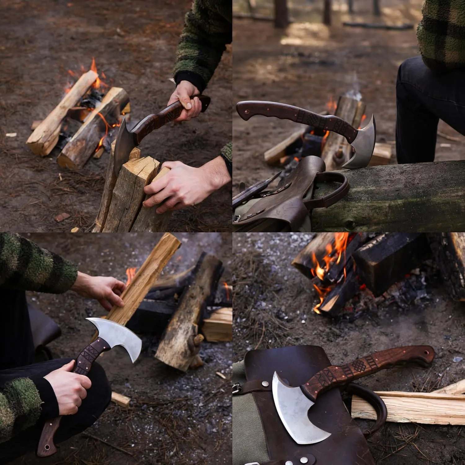Tomahawk Axe - Handmade Tactical Tomahawk Hatchet - Full Tang Combat Axe for Military Camping and Outdoor Activities