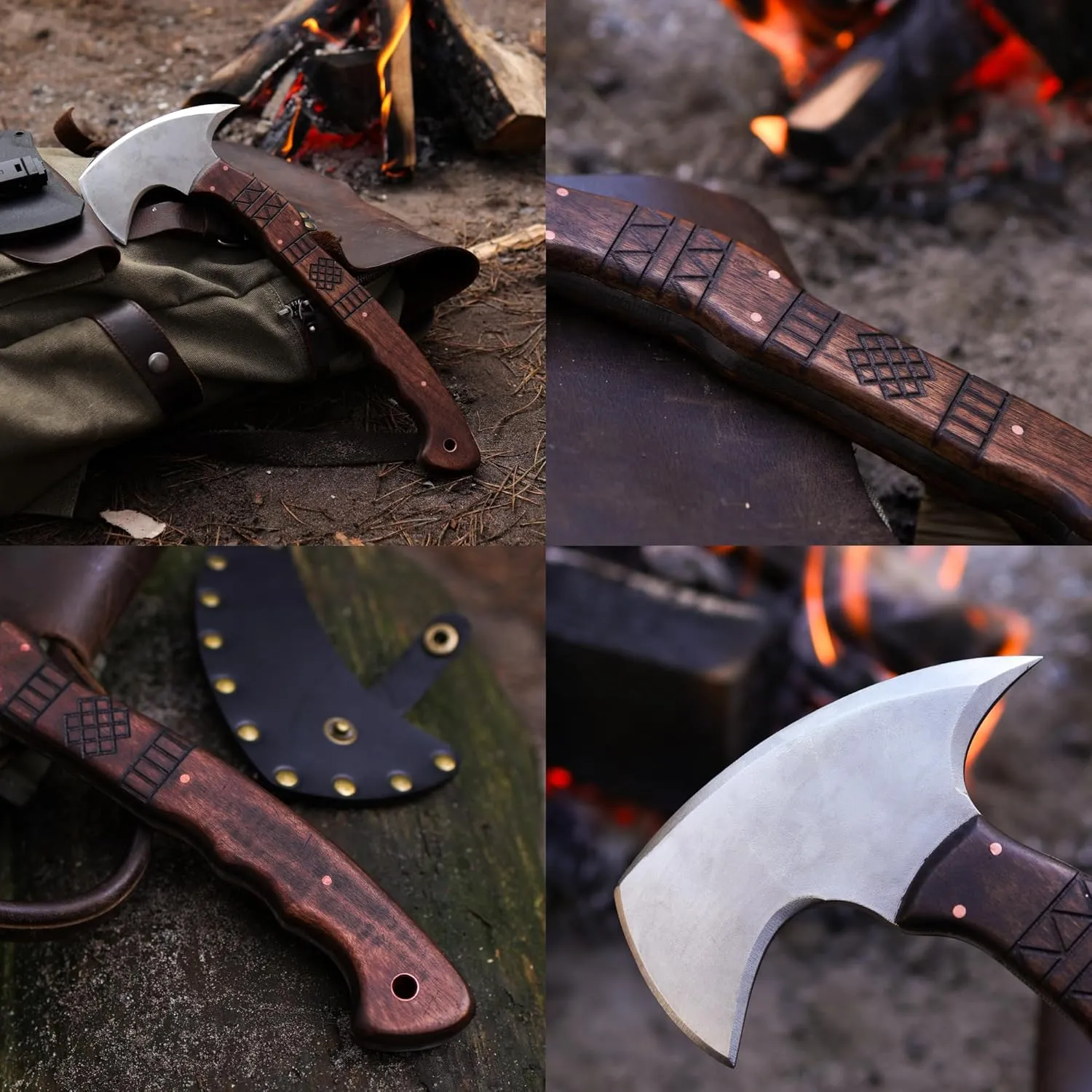 Tomahawk Axe - Handmade Tactical Tomahawk Hatchet - Full Tang Combat Axe for Military Camping and Outdoor Activities