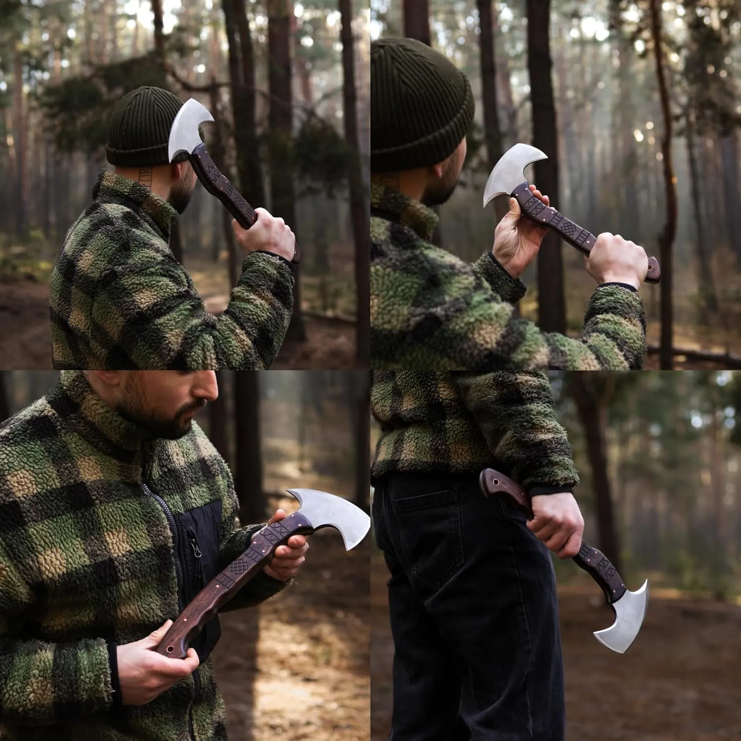 Tomahawk Axe - Handmade Tactical Tomahawk Hatchet - Full Tang Combat Axe for Military Camping and Outdoor Activities