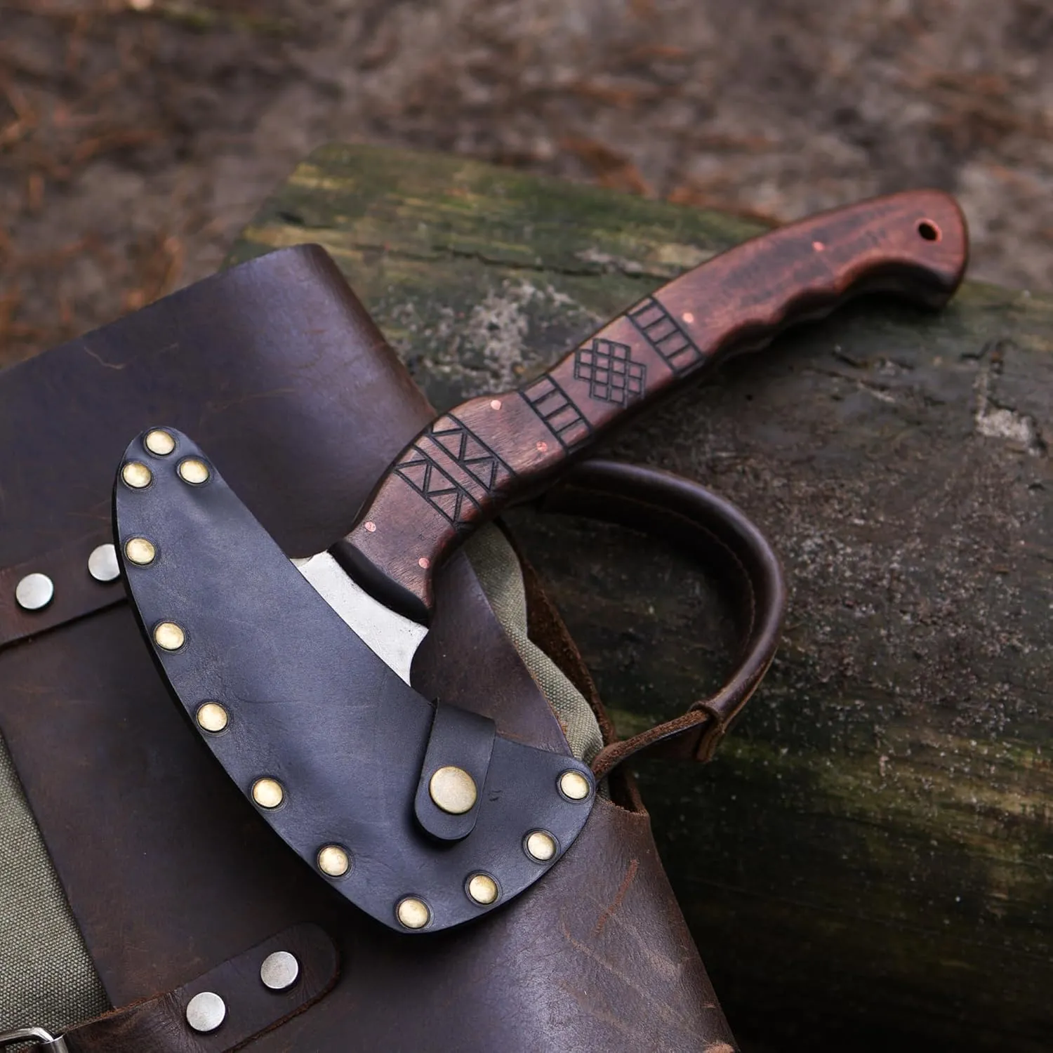 Tomahawk Axe - Handmade Tactical Tomahawk Hatchet - Full Tang Combat Axe for Military Camping and Outdoor Activities