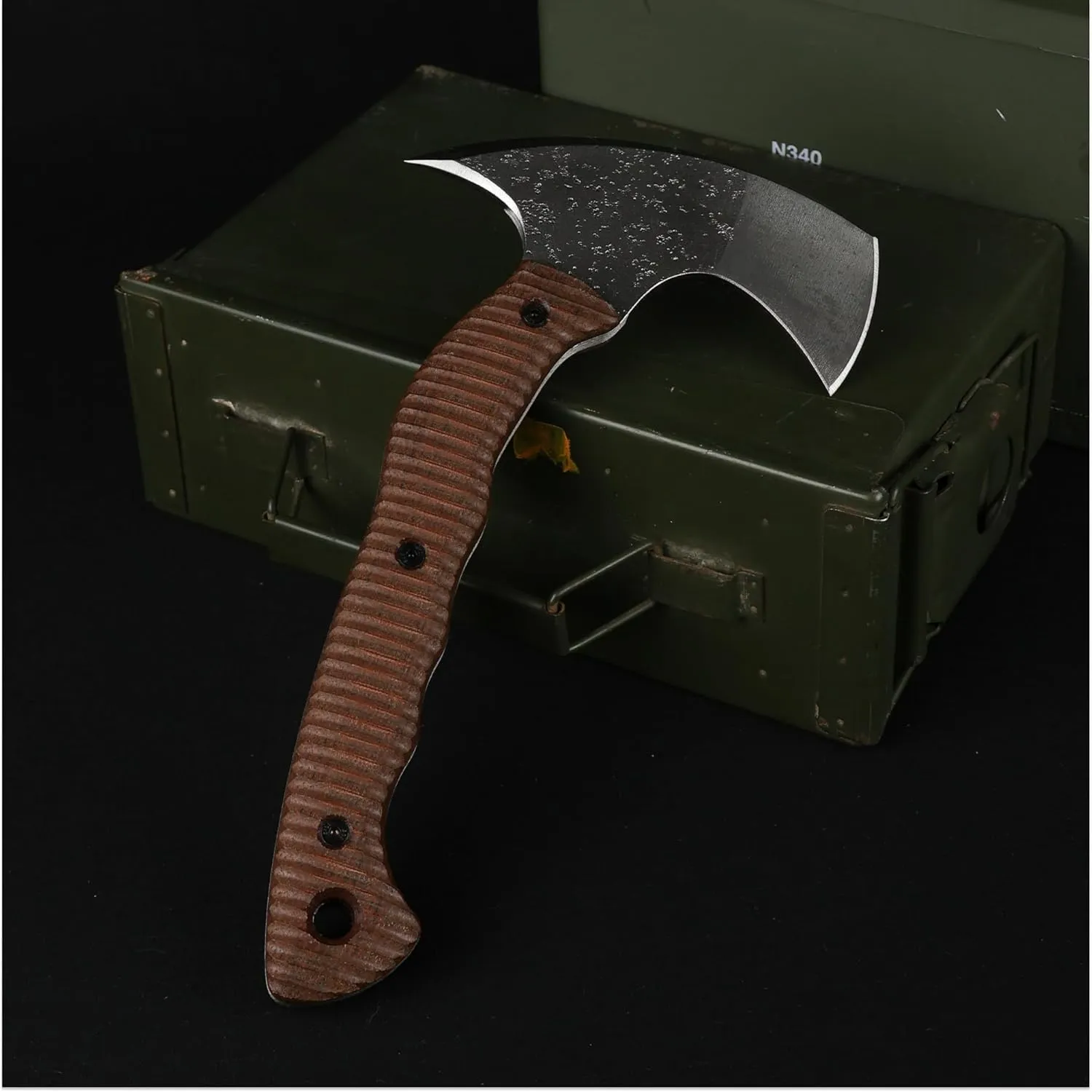 Tomahawk Axe - Tactical Tomahawk - Handmade Combat Axe Hatchet (11.81" Survival Axe with Composite Handle and Leather Sheath)