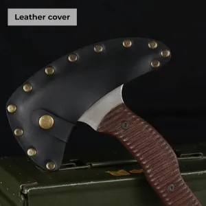 Tomahawk Axe - Tactical Tomahawk - Handmade Combat Axe Hatchet (13.77" Camping Axe with Composite Handle and Leather Sheath)