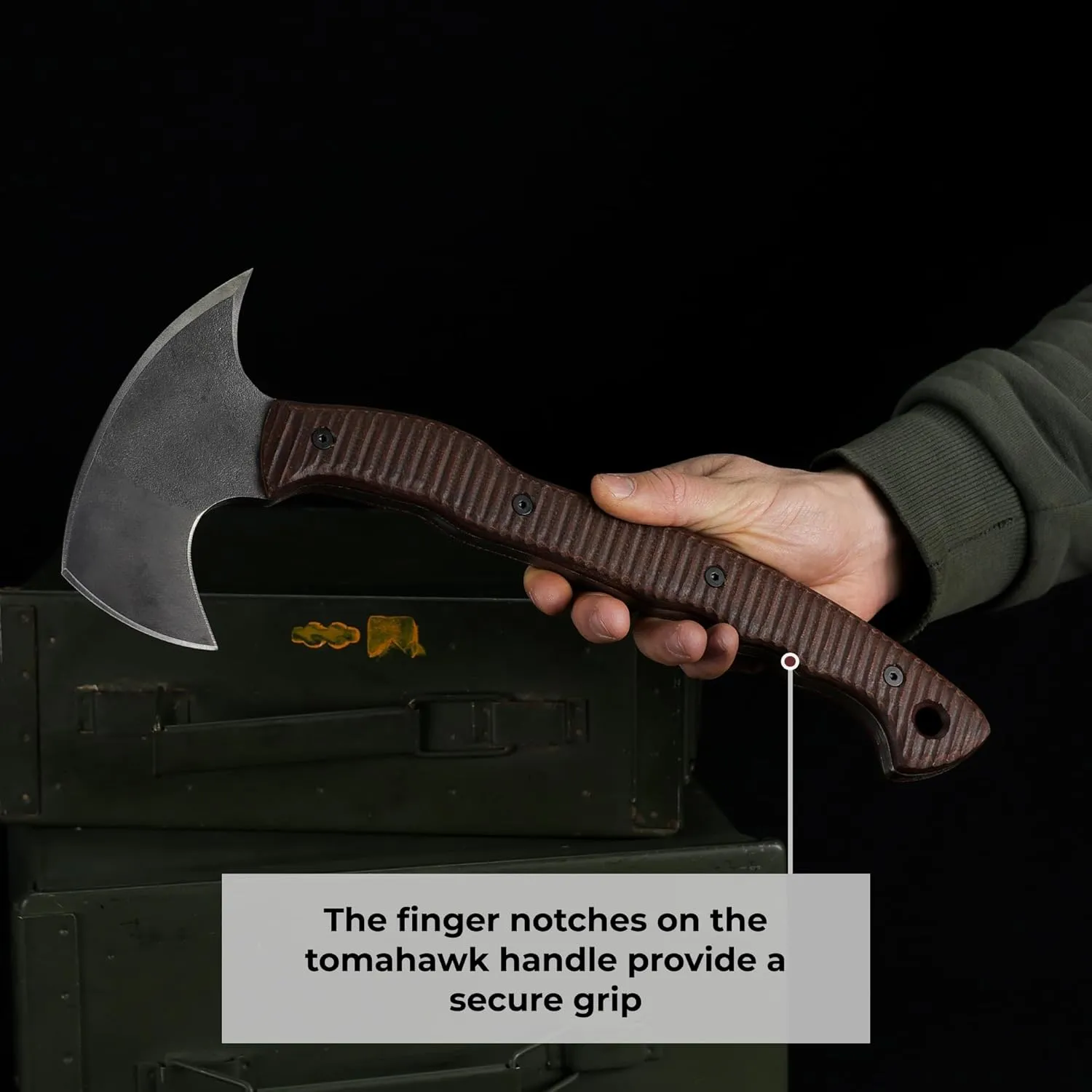 Tomahawk Axe - Tactical Tomahawk - Handmade Combat Axe Hatchet (13.77" Camping Axe with Composite Handle and Leather Sheath)