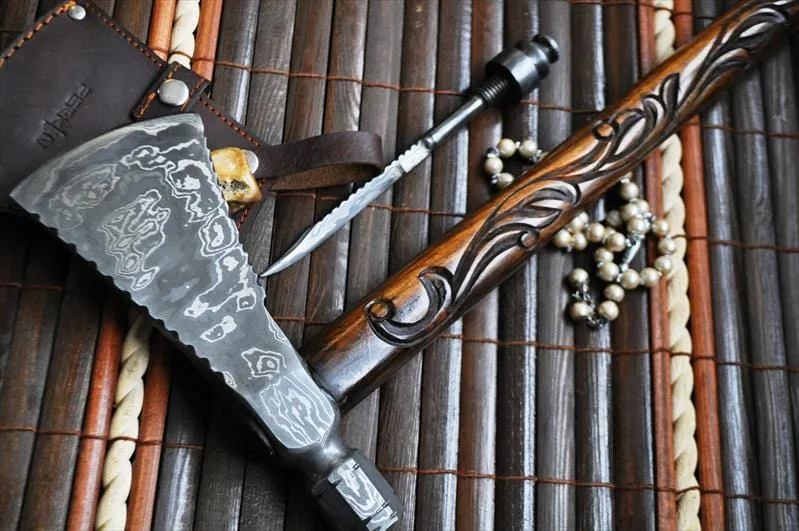 Tomahawk Axe with Beautiful Walnut Hatchet