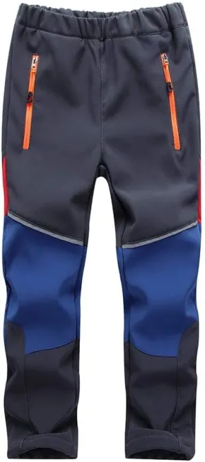 Toomett Boys snow cargo pants, Girls Kids Outdoor Fleece-Lined Soft Shell Hiking Fishing ski Insulated Pants