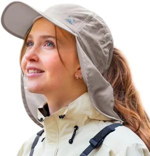 TOP-EX L/XL Sun Hats for Women Ponytail Baseball Cap with Neck Flap UPF50 Summer Hiking Gardening Hat Waterproof