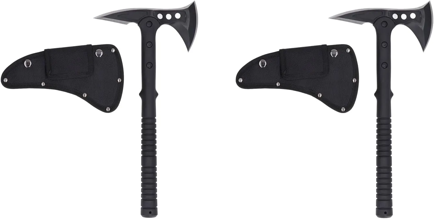 TOPINCN Camping Axe Throwing Axe for Outdoor Wood Splitting and Kindling Forged Carbon Steel Heat Treated Survival Tool Fiberglass Shock Reduction Handle