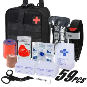 TOUROAM Trauma Medical First Aid Kit | Tactical IFAK Molle Survival Bag SS Tool Kit for Kayak Camping Sports