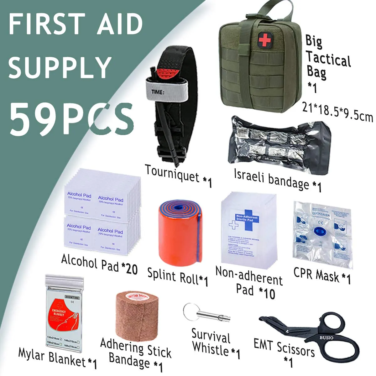 TOUROAM Trauma Medical First Aid Kit | Tactical IFAK Molle Survival Bag SS Tool Kit for Kayak Camping Sports