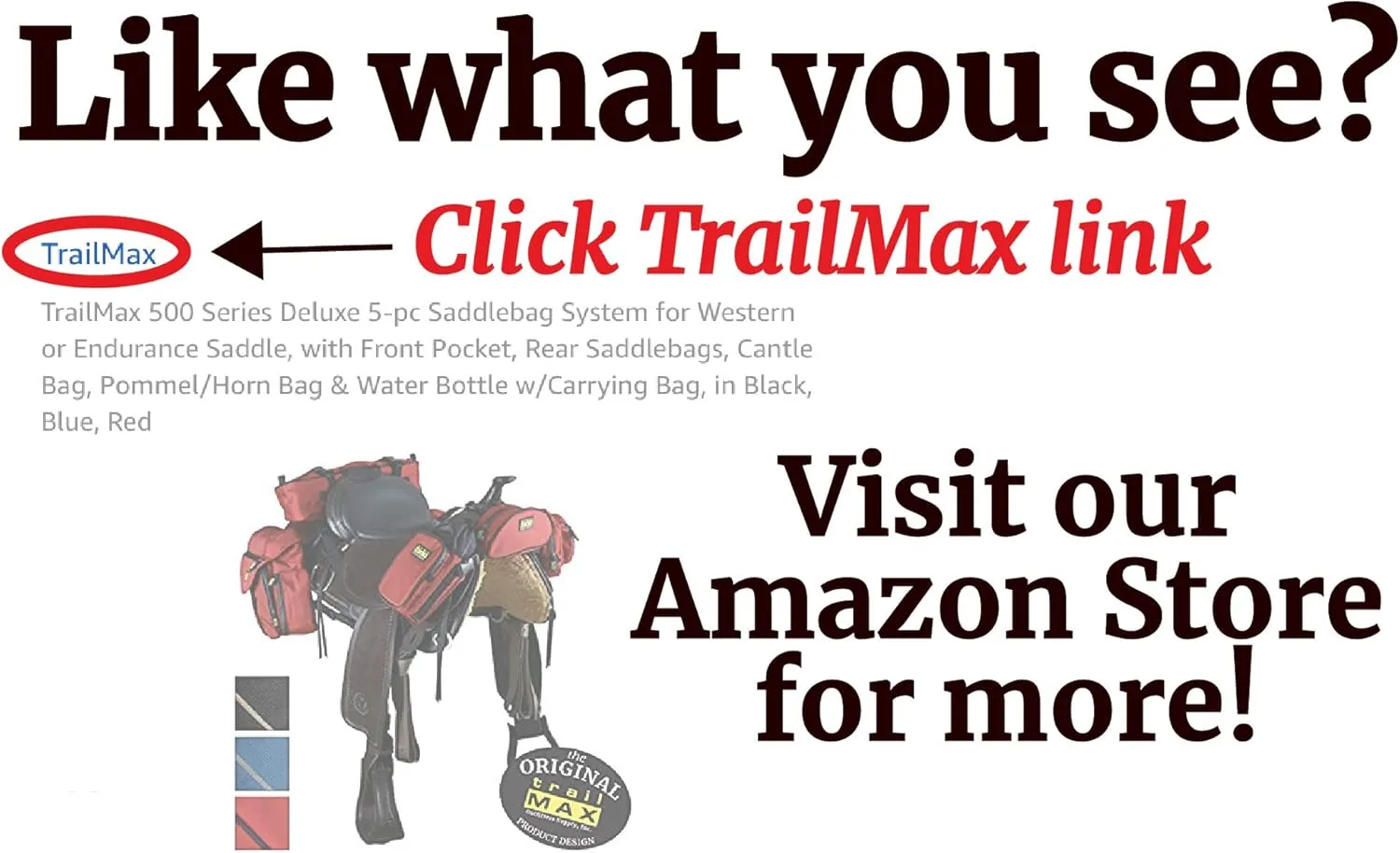 TrailMax 500 Series Insulated & Padded Front Pocket Saddle Bag for Trail Riding; Cellphone Saddle Front Pocket; Trail Riding Cellphone Bag; Saddle Front Pocket