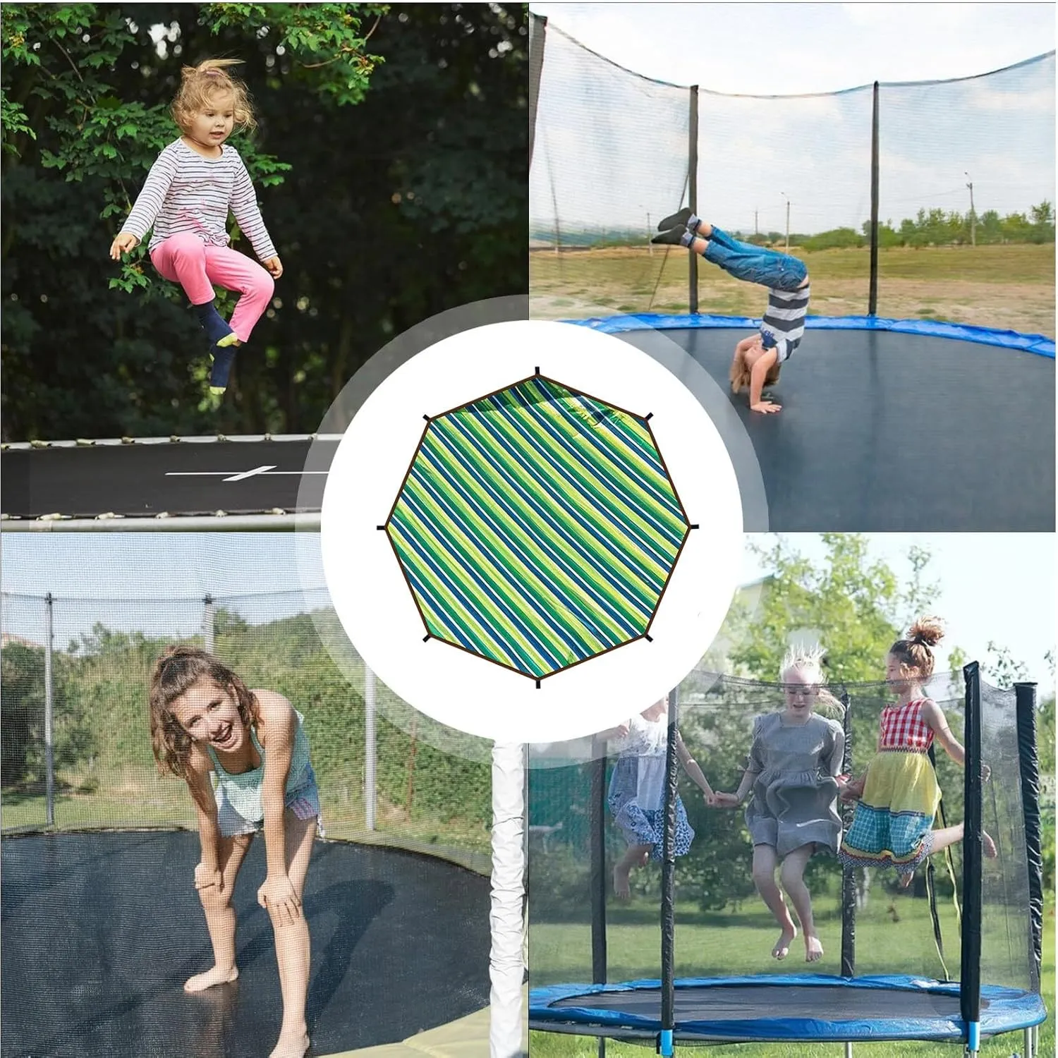 Trampoline Tent Cover, 6ft/8ft/10ft/12ft/14ft/15ft Outdoor Trampoline Sunshade, Tear-Resistant, Waterproof UV Protection Cover