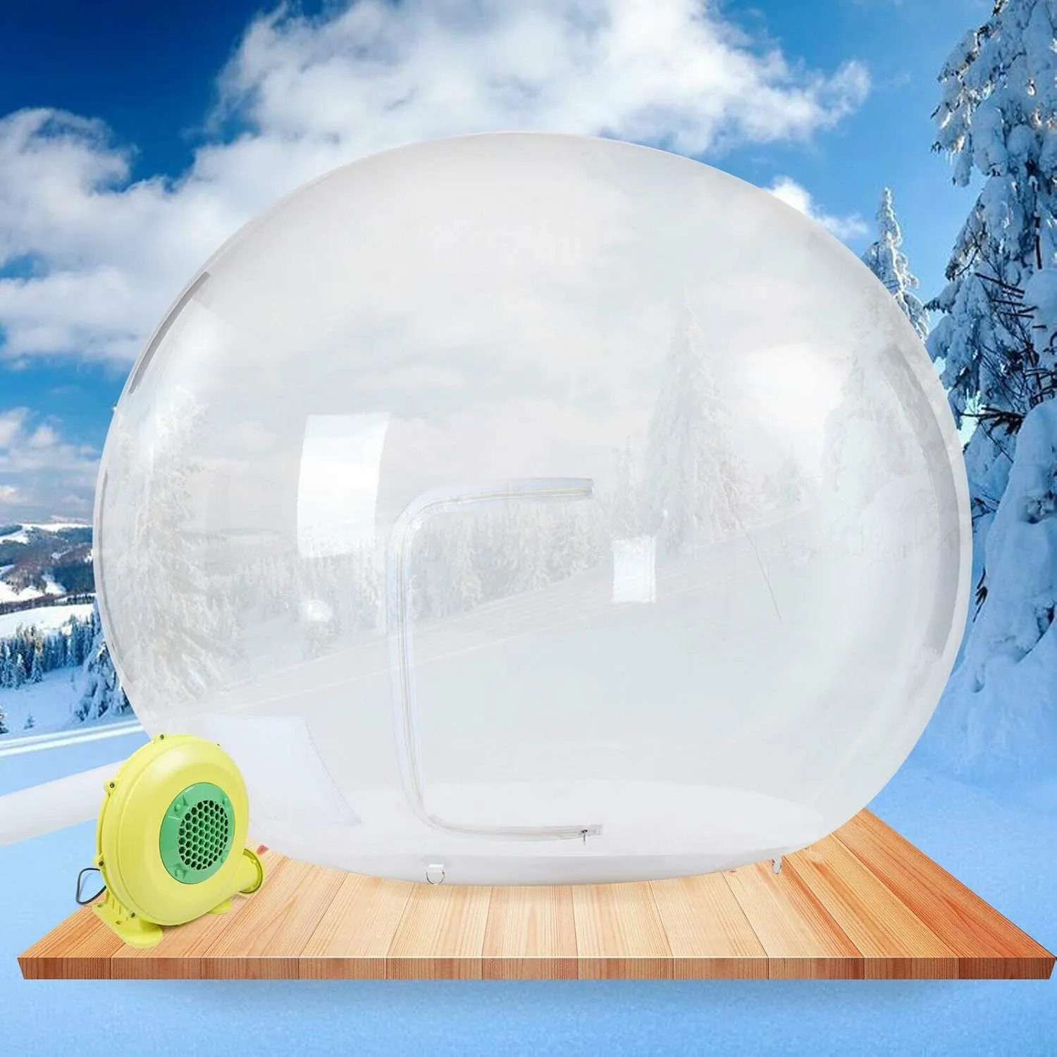 Transparent Inflatable Bubble Tent, 3m Outdoor Luxury Camping Tents House Waterproof PVC Eco Dome with Air Blower for Camping, Stargazing, Backyard