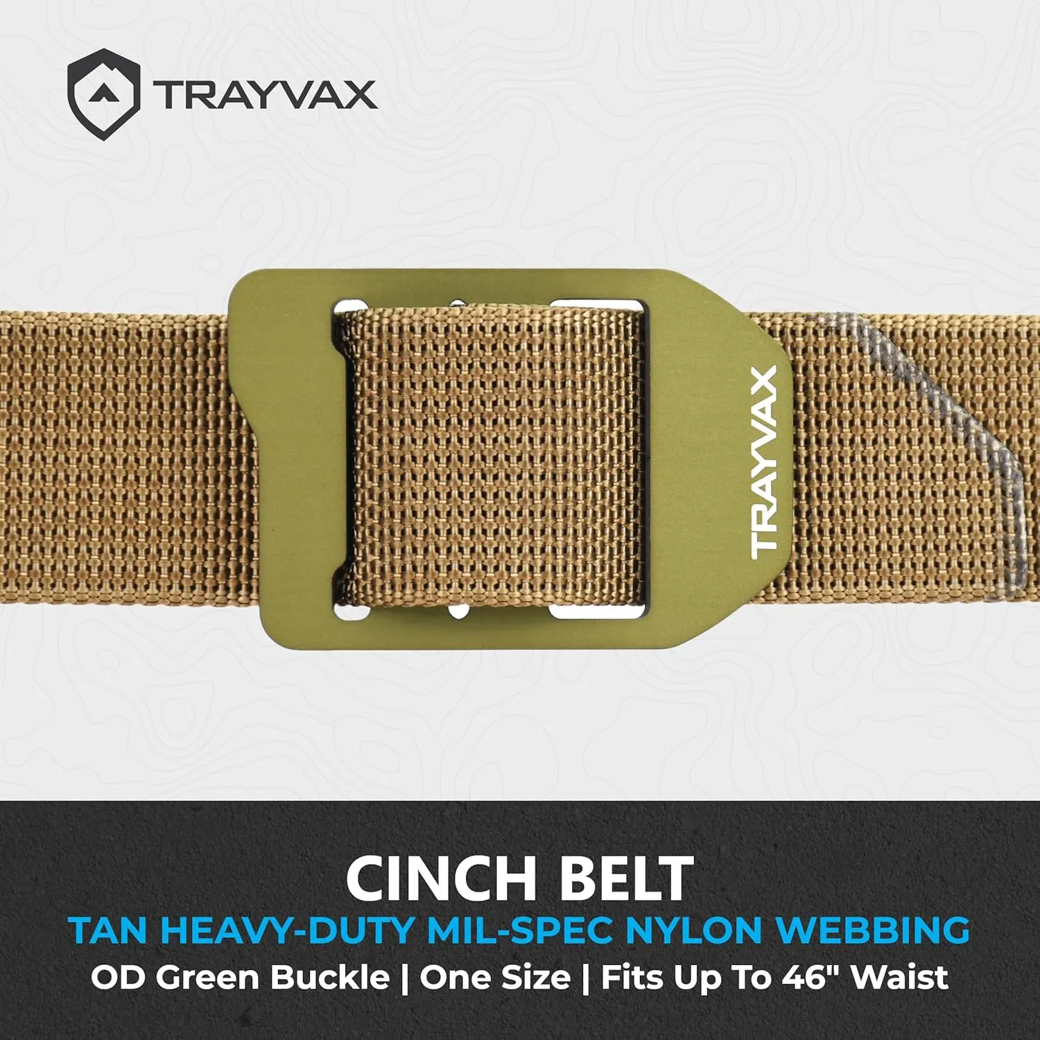 Trayvax Cinch Belt, Tactical Nylon Web Belt for Men and Women, Outdoor Hiking and Military Accessories