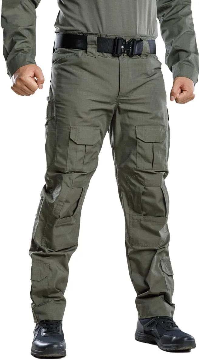 TRGPSG Men's Hiking Pants, Ripstop Camo Cargo Pants, Multi-Pocket Casual Work Pants