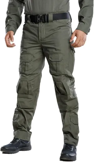 TRGPSG Men's Hiking Pants, Ripstop Camo Cargo Pants, Multi-Pocket Casual Work Pants