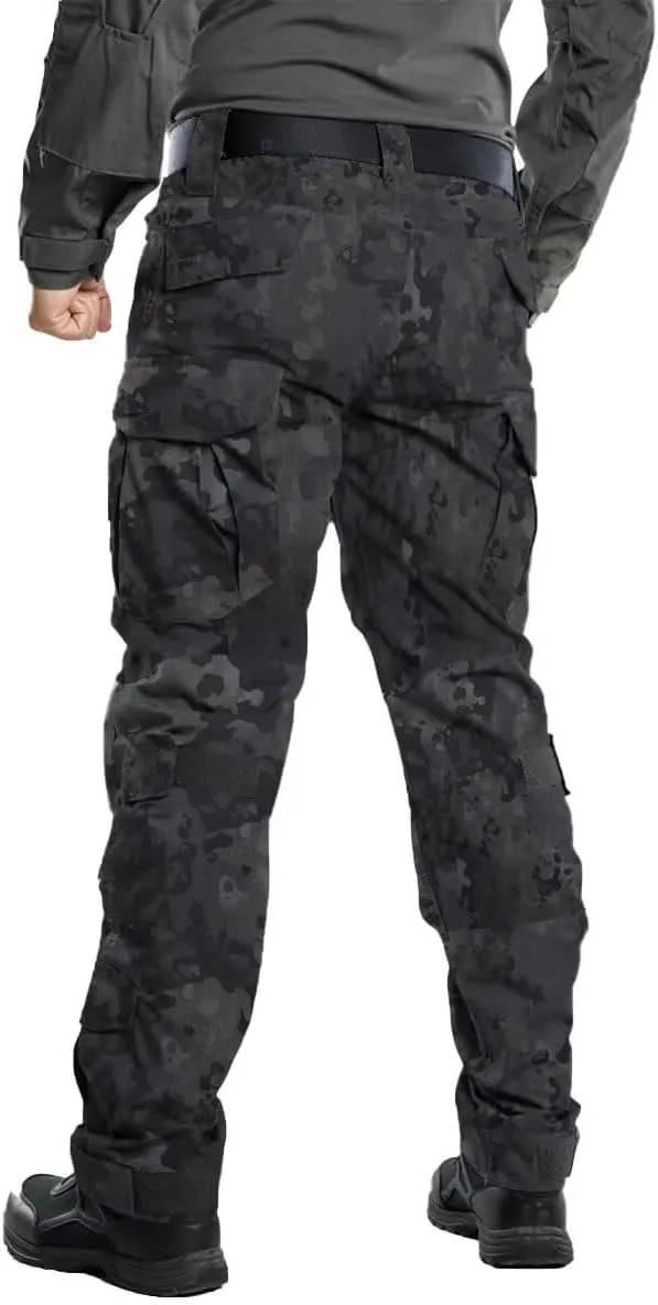 TRGPSG Men's Hiking Pants, Ripstop Camo Cargo Pants, Multi-Pocket Casual Work Pants