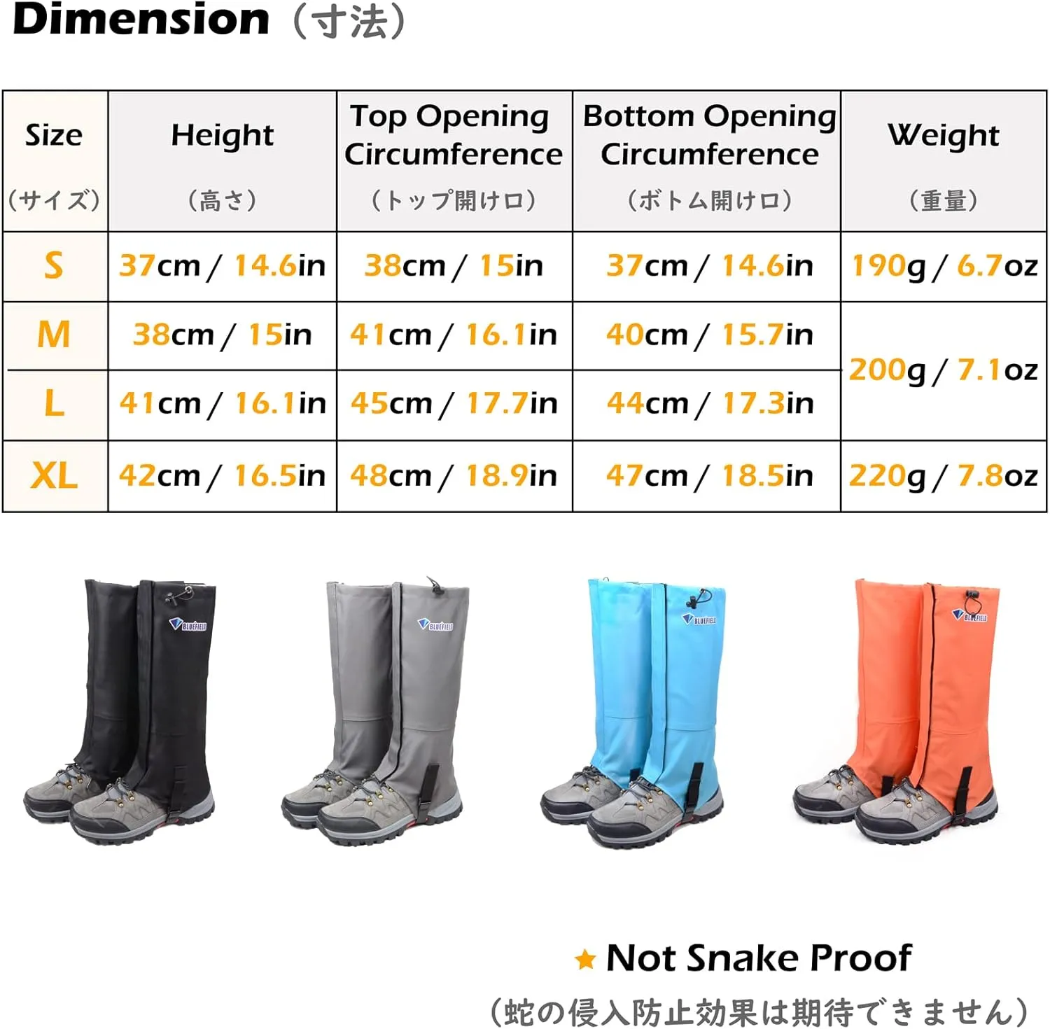 TRIWONDER Leg Gaiters Waterproof Snow Boot Gators Hiking Gaiters Men Women for Walking Climbing Hunting Cycling Backpacking Lightweight Rain Shoe Gaiters