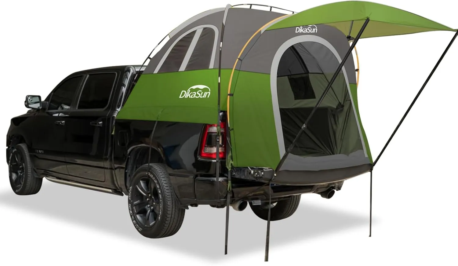 Truck Bed Tent, Double Layer Truck Tent 6.4-6.7 Ft, Waterproof PU3000mm Tear-Resistant Pickup Tent for 2 Person Camping and Outdoor with Awning