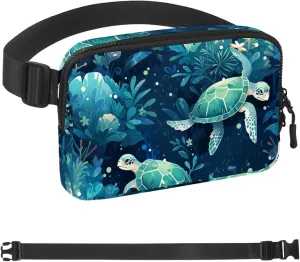 Turtle Art-1028 Belt Bag for Men and Women Fanny Pack,Belt Bag with Adjustable Strap,Fashion Crossbody Everywhere Belt Bag for Travel Outdoors Running Hiking