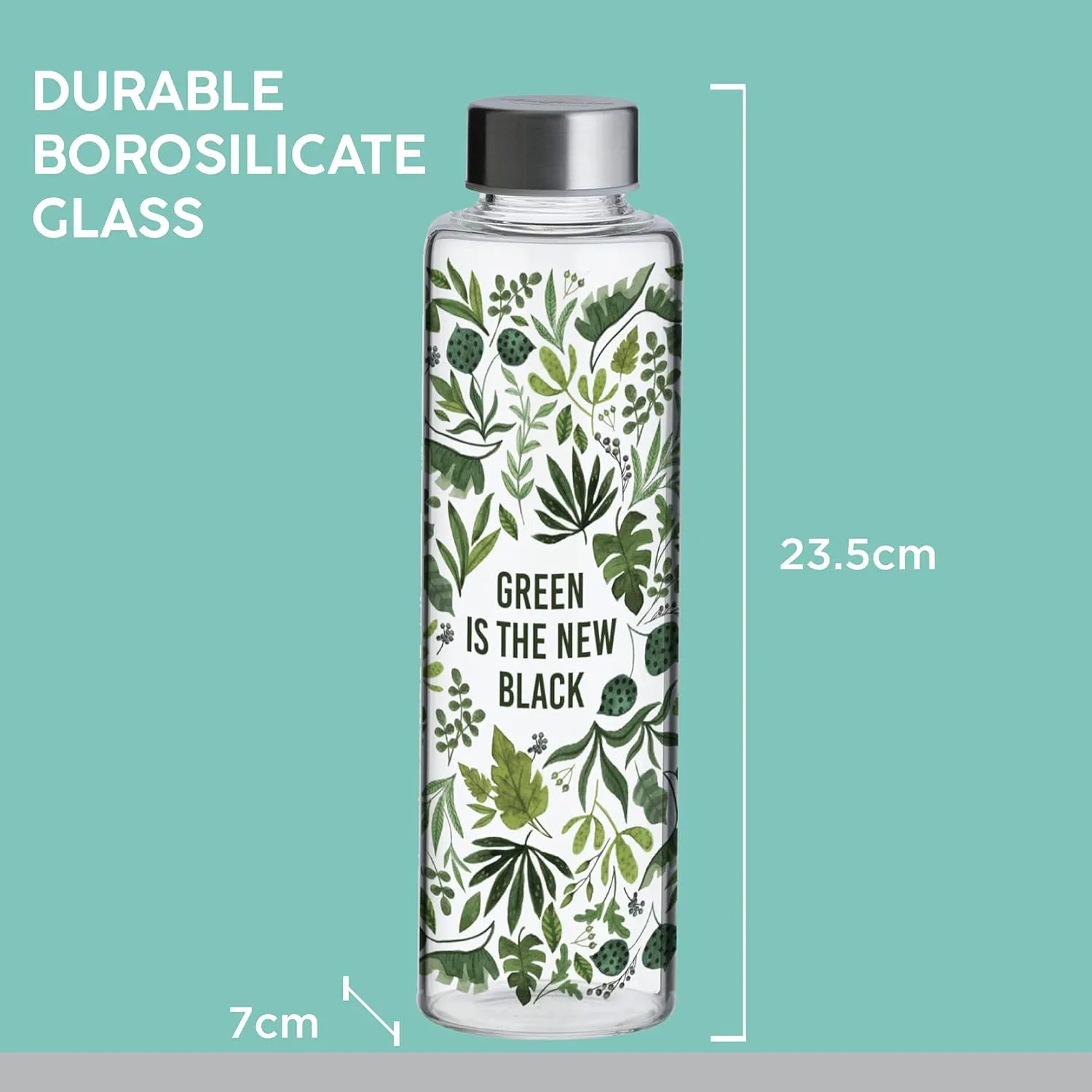 Typhoon PURE Collection | 20.3oz Glass Bottle - Green is the New Black