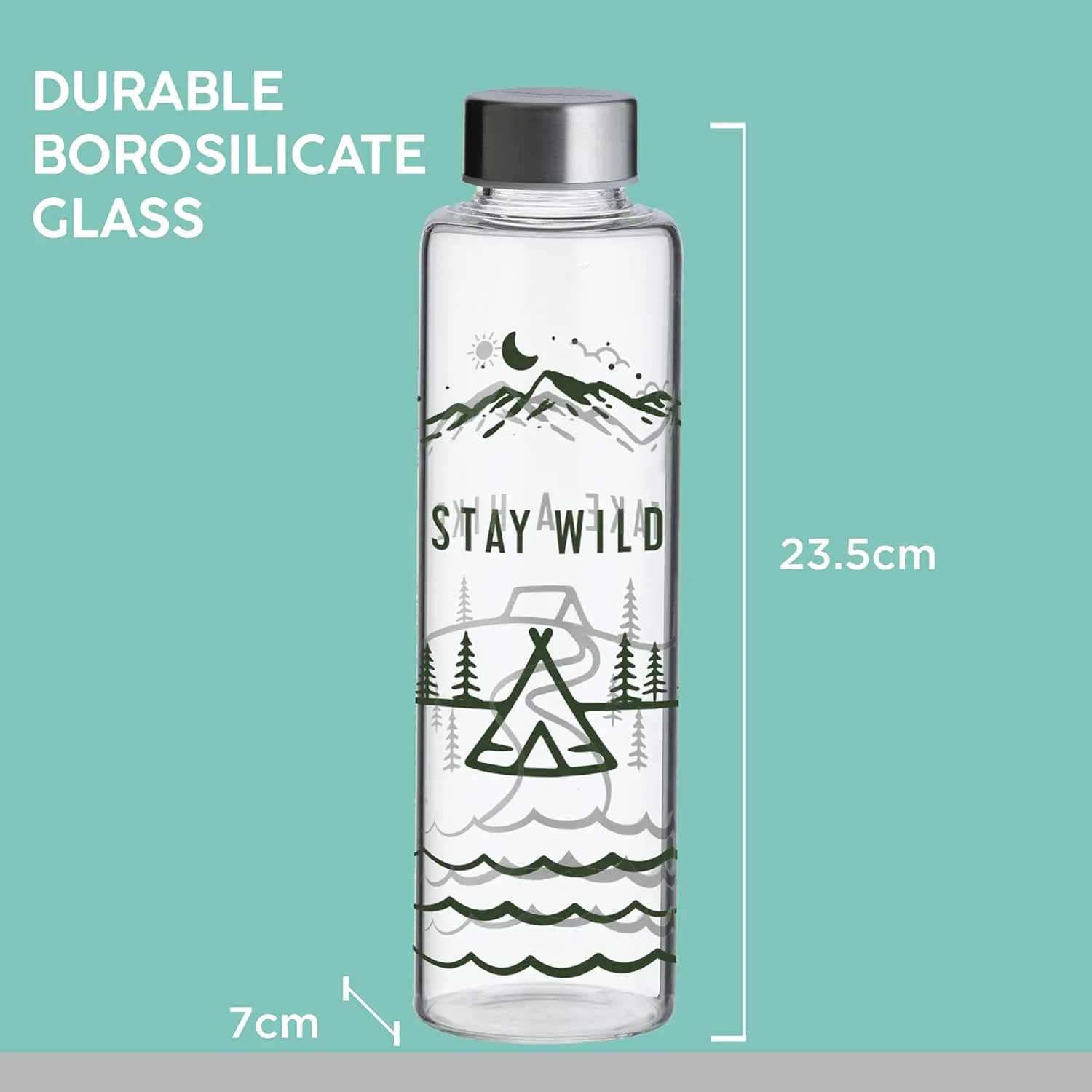 Typhoon PURE Collection | 20.3oz Glass Bottle - Stay Wild