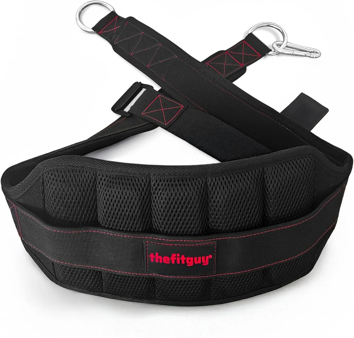 Ultimate Belt for Belt Squats, Rack Attachment and Squat Machine, Structured Back Support, Stays Low During Down Movement, Padded Hip & Thigh Area, Buckle Strap - No Sliding Down, Heavy Duty