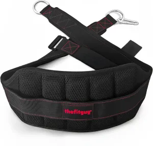 Ultimate Belt for Belt Squats, Rack Attachment and Squat Machine, Structured Back Support, Stays Low During Down Movement, Padded Hip & Thigh Area, Buckle Strap - No Sliding Down, Heavy Duty