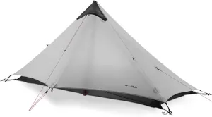 Ultralight Tent for Backpacking, LANSHAN 1 Trekking Pole Tent 1 Person 3/4 Season Lightweight Easy Set Up Double Layer Shelter Waterproof Tents for Camping Hiking Outdoor Mountaineering