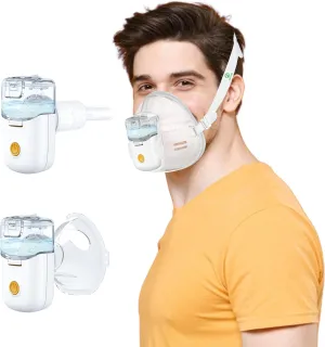 Ultrasonic Nebulizer for Adults & Kids - Rechargeable Handsfree Nebulizer for Respiratory Support- Compact Design for Travel, Home Use