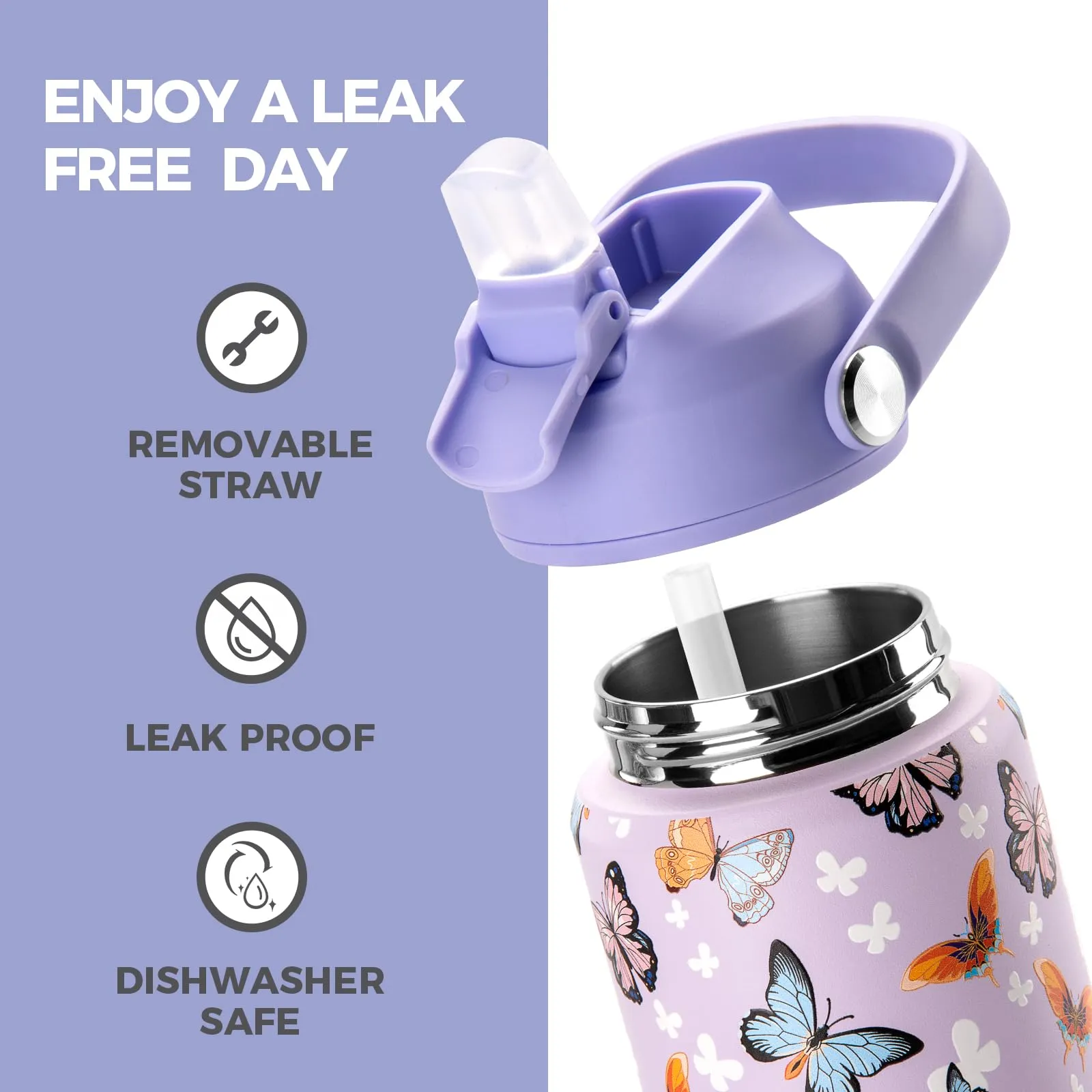 Unicorn Purple Water Bottle 18Oz