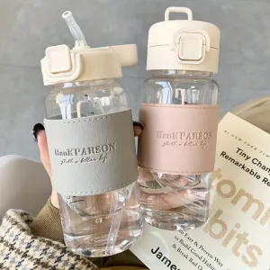 Unisex Outdoor Sports Water Bottle - Heat-Resistant with Straw, Perfect for All!