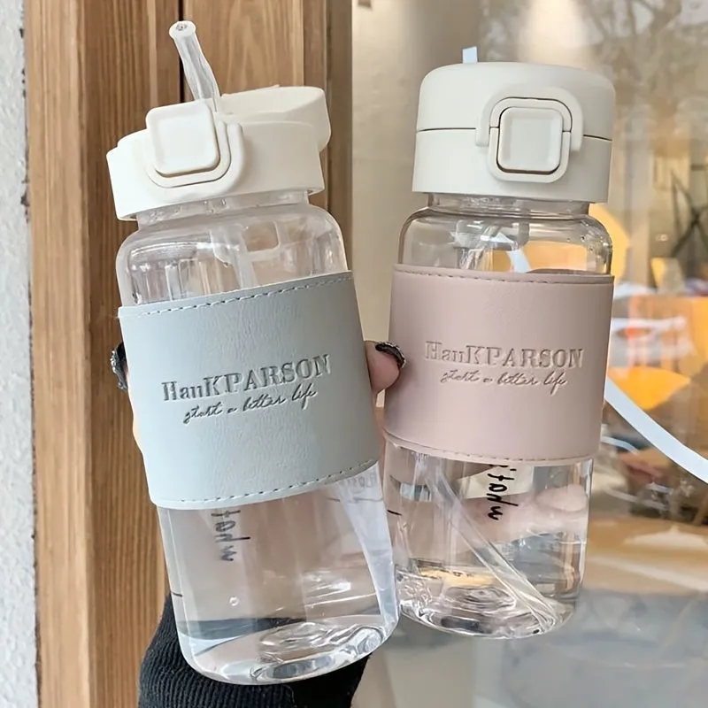 Unisex Outdoor Sports Water Bottle - Heat-Resistant with Straw, Perfect for All!