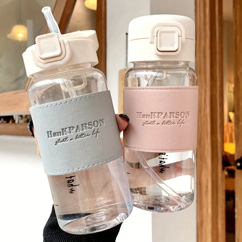 Unisex Outdoor Sports Water Bottle - Heat-Resistant with Straw, Perfect for All!