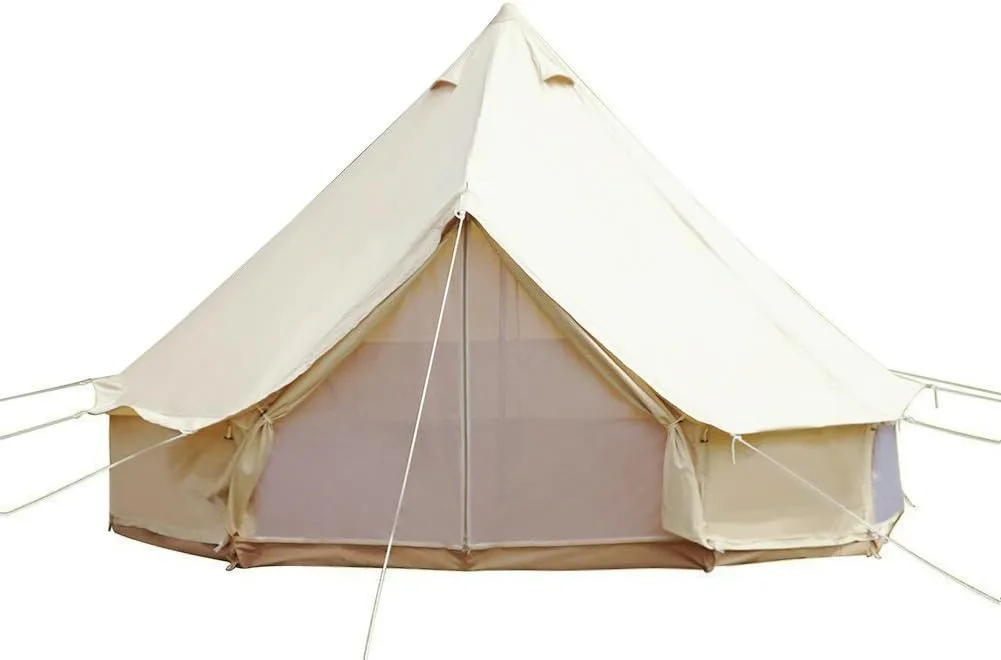 UNISTRENGH 4 Seasons Large Luxury Bell Tents Glamping Waterproof Cotton Canvas Yurt Family Tents for Outdoor Camping Hiking Birthday Party