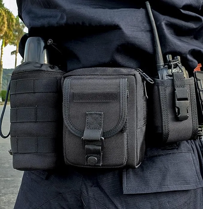 Universal Radio Holder Tactical Radio Pouch for Duty Belt Two Ways Radio Case Carrier Heavy Duty Walkie Talkies Nylon Holster Carry Bag for Police LE Security Safety Firefighter Rescue Outdoor