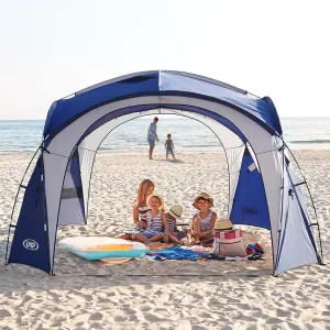 UNP Easy Beach Tent Pop Up Canopy UPF50  Tent with Side Wall, Ground Pegs, and Stability Poles, Sun Shelter Rainproof, Waterproof for Camping Trips, Backyard Fun, Party Or Picnics