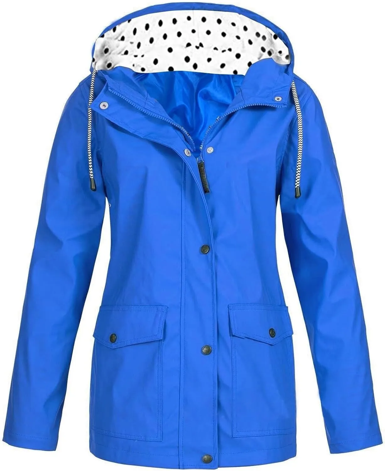 UOFOCO Womens Raincoat with Hood 2024 Waterproof Windproof Lightweight Rain Jacket Anorak Plus Size Rain Coats for Women