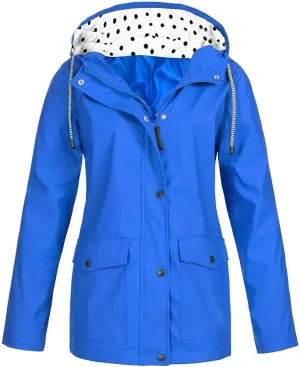 UOFOCO Womens Raincoat with Hood 2024 Waterproof Windproof Lightweight Rain Jacket Anorak Plus Size Rain Coats for Women