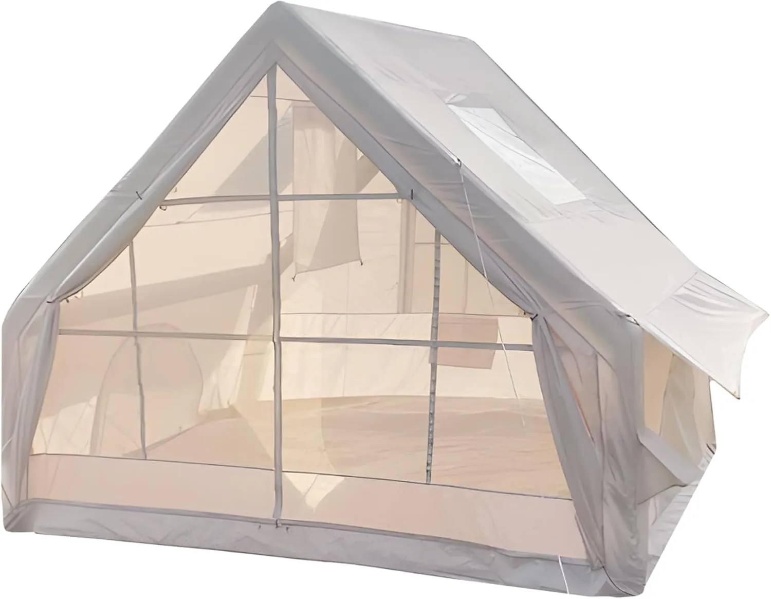 【US Shipped】 Inflatable Camping Tent with Hand Pump - 4 Season Glamping for 2-4 Persons, Easy Setup, High Performance Structure, Waterproof, Self-Supporting Blow up Air Tent, Portable Outdoor House