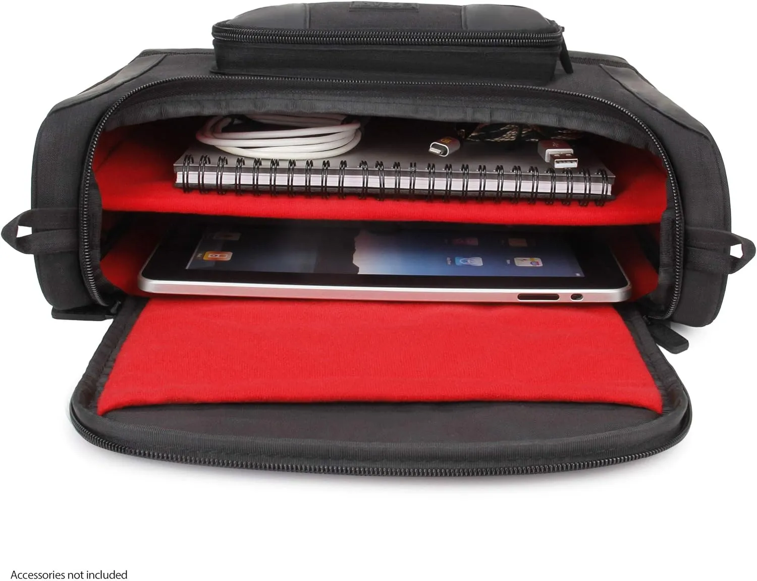 USA Gear Tablet Bag Compatible with 11 inch iPad Pro & 10.2 inch Tablets - Adjustable Interior Fits Keyboard, Charger more