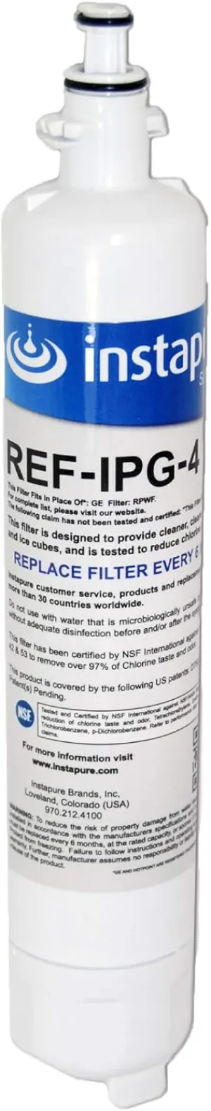 USA Made RPWF Compatible Filter by Instapure (Will Not Fit RPWFE!) NSF/ANSI Certified 42, 53, P473, 401 for CTO, Lead, PFOA/PFOS, Pharmaceuticals the Instapure REF-IPG-4 ULTRA filter fits WF277 & more