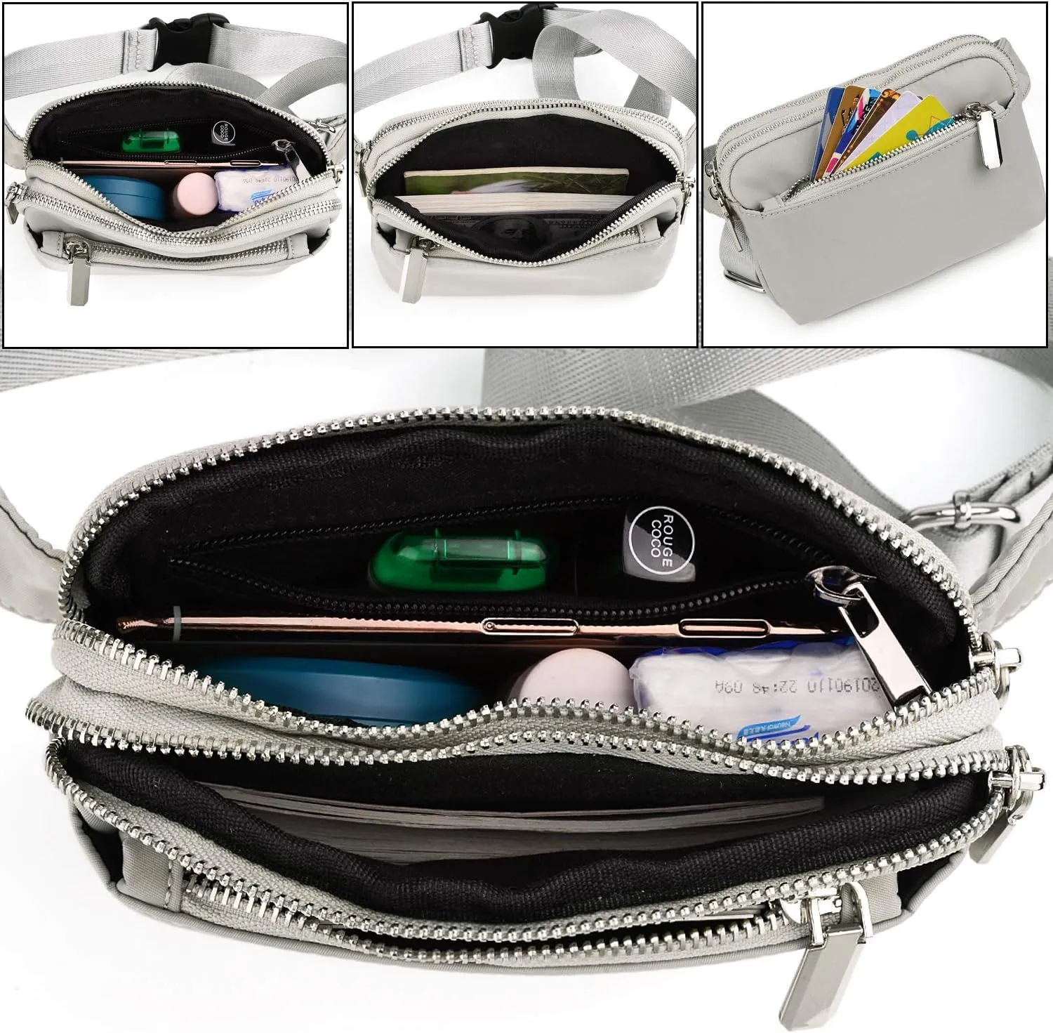 UTO Fanny Pack for Women Crossbody Trendy Fashion Belt Purse Chest Waist Hip Bumbag for Outdoor Shopping Travel Hiking