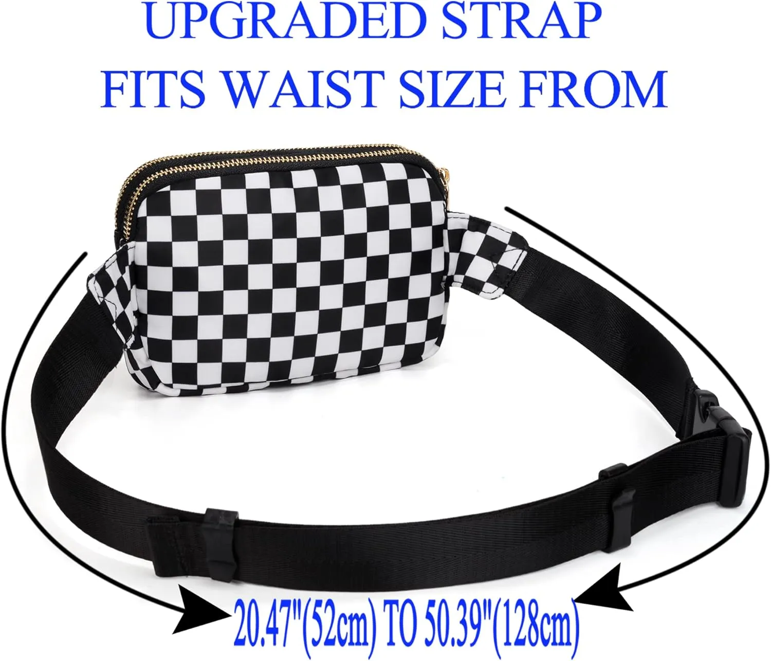 UTO Fanny Pack for Women Crossbody Trendy Fashion Belt Purse Chest Waist Hip Bumbag for Outdoor Shopping Travel Hiking