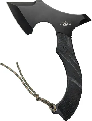 Uzi UZK-Axe-2 Masada Axe with 7-Inch Blade Reinforced Striker Tip, Full Tang, G10 Handle, Tactical Throwing, Chopping Axe for Outdoor, Hiking, Camping, Black Stainless Steel, Double Edged