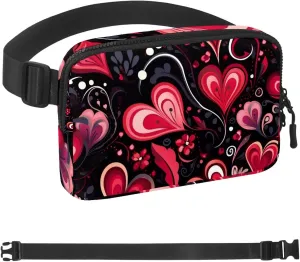 Valentine's Day Love Flowers-284 Belt Bag for Men and Women Fanny Pack,Belt Bag with Adjustable Strap,Fashion Crossbody Everywhere Belt Bag for Travel Outdoors Running Hiking