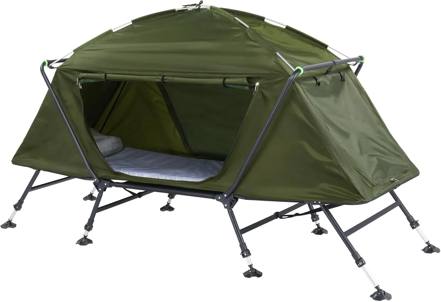 Vasitelan Foldable Camping Cot with Tent, Elevated Camping Bed Tent for Outdoor Hiking, Picnic, Travel